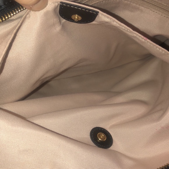 RALPH LAUREN Top Zipper Closure Black Handle Wicker Shoulder Bag with Storage - Picture 13 of 17